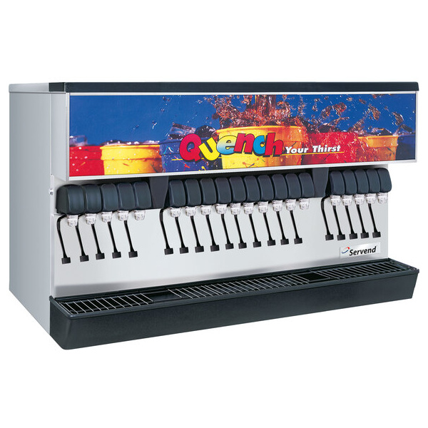Servend 2706116 MDH-402 20 Valve Sanitary Lever Countertop Ice/Beverage Dispenser with 400 lb. Ice Storage and Internal Carbonator