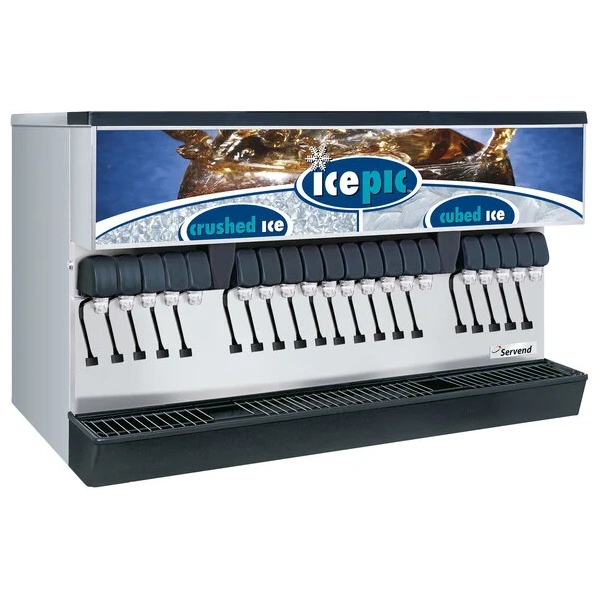 Servend 2705988 MDH-402 20 Valve Sanitary Lever Countertop Ice/Beverage Dispenser with Icepic and 400 lb. Ice Storage