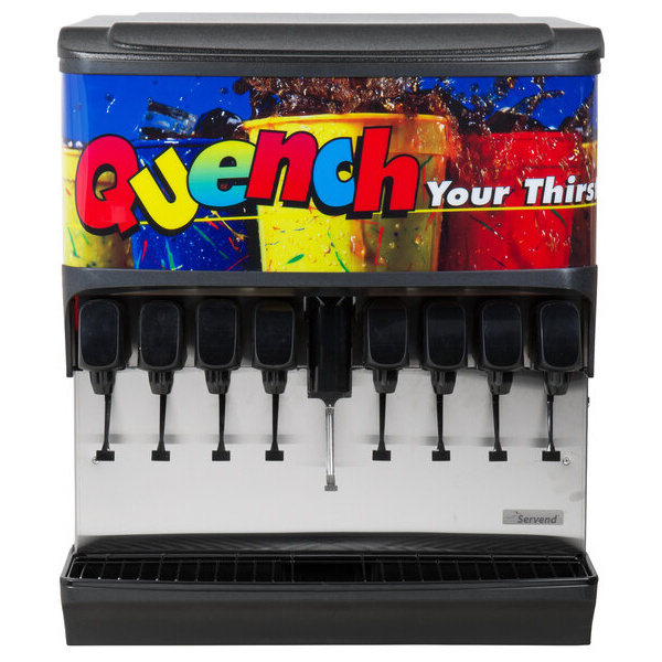 Servend 2705021 SV-200 8 Valve Sanitary Lever Countertop Ice/Beverage Dispenser with 200 lb. Ice Storage
