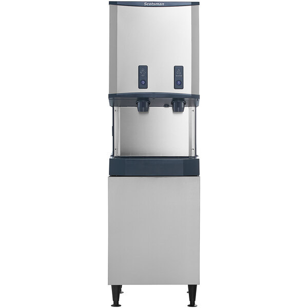 Scotsman HID540AB-1 Meridian 21 1/4" Air Cooled Nugget Ice Machine with 40 lb. Bin, Push Button Ice and Water Dispensing, and Enclosed Stand - 115V, 500 lb.