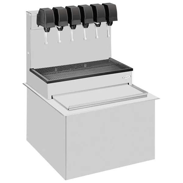 Cornelius 631100057 CB2323 High Performance Stainless Steel Drop-In Soda Dispenser with 8 UFB-1 Sanitary Lever Valves and 100 lb. Ice Bin, 120V