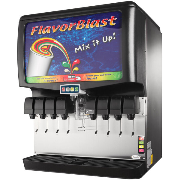 Cornelius 621055181 Enduro 250 Flavor Blast Countertop Ice / Beverage Dispenser with 8 UFB-1 Sanitary Lever Valves