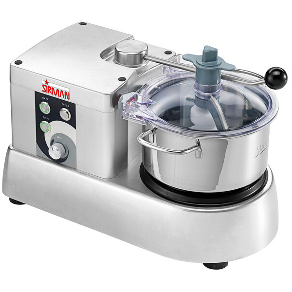 Sirman C-Tronic 40780428S 4 VT Variable-Speed 4 Qt. Stainless Steel Batch Bowl Food Processor - 4/5 hp