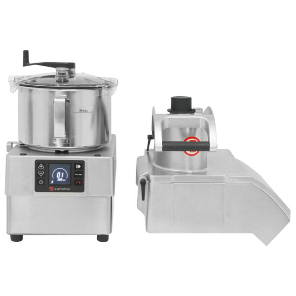 Sammic CK-35V Variable-Speed Combination Food Processor with 5.8 Qt. Stainless Steel Bowl & Continuous Feed - 3 hp