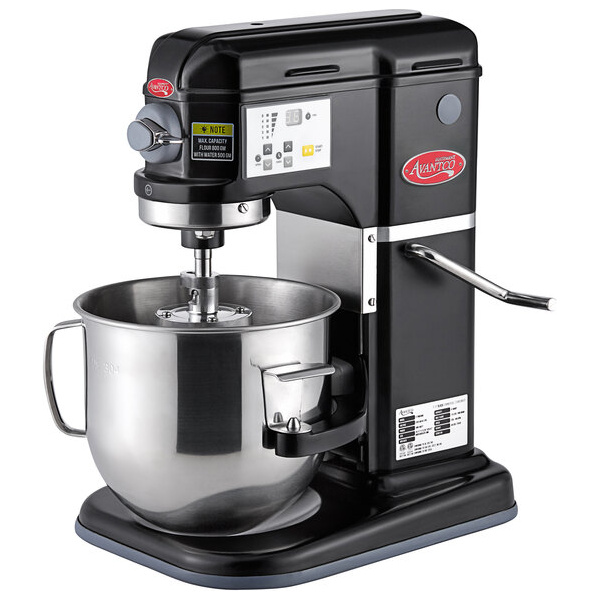 Avantco MIX8BK Black 8 Qt. Bowl Lift Countertop Mixer with Standard Accessories - 120V, 4/5 hp