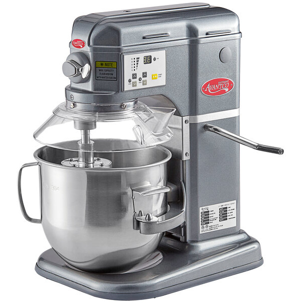 Avantco MIX8GGY Dark Gray 8 Qt. Bowl Lift Countertop Mixer with Guard & Standard Accessories - 120V, 4/5 hp