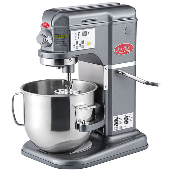 Avantco MIX8GY Dark Gray 8 Qt. Bowl Lift Countertop Mixer with Standard Accessories - 120V, 4/5 hp