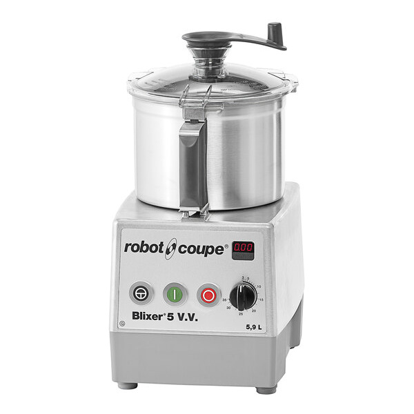 Robot Coupe BLIXER5VV Variable-Speed 6 Qt. / 5.9 Liter Stainless Steel Batch Bowl Food Processor - 120V, 2 hp