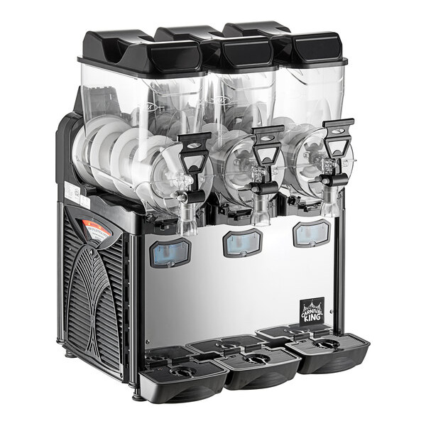 Carnival King Triple 2.6 Gallon Pourover Granita / Slushy / Frozen Beverage Machine - 120V