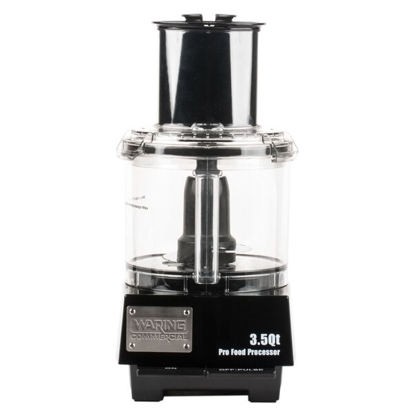 Waring WFP14S 3.5 Qt. Clear Batch Bowl Food Processor with Vegetable Prep Lid Chute and 4 Discs - 1 hp