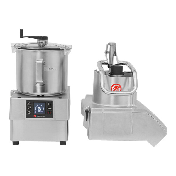 Sammic CK-48V Variable-Speed Combination Food Processor with 8.5 Qt. Stainless Steel Bowl, Full Moon Pusher Continuous Feed - 3 hp