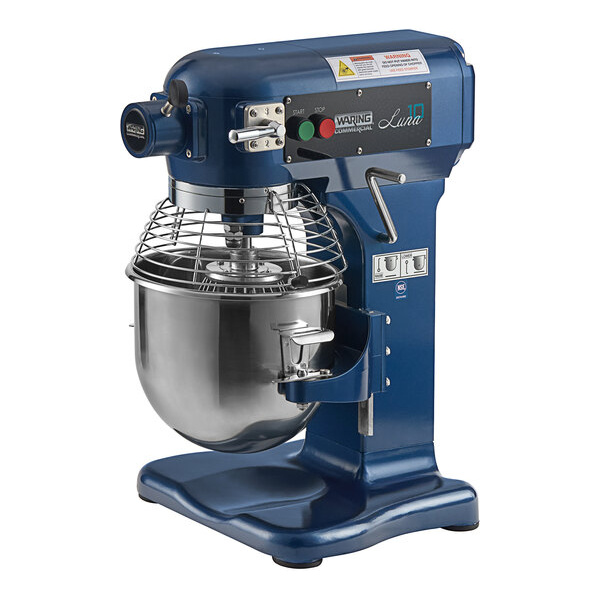 Waring Luna WSM10L 10 Qt. Planetary Stand Mixer with Guard & Standard Accessories - 120V, 3/4 hp