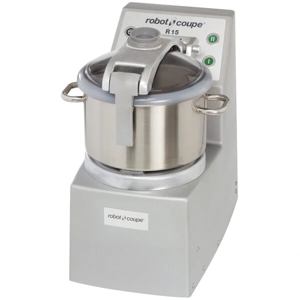 Robot Coupe R15U 2-Speed 16 Qt. / 15 Liter Stainless Steel Batch Bowl Food Processor with 4 Qt. Mini Bowl - 240V, 3 Phase, 4 1/2 hp