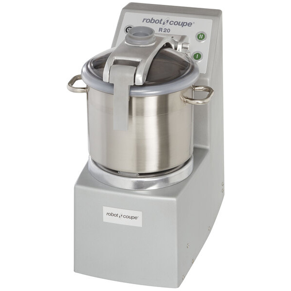 Robot Coupe R20 2-Speed 21 Qt. / 20 Liter Stainless Steel Batch Bowl Food Processor - 240V, 3 Phase, 5 1/2 hp