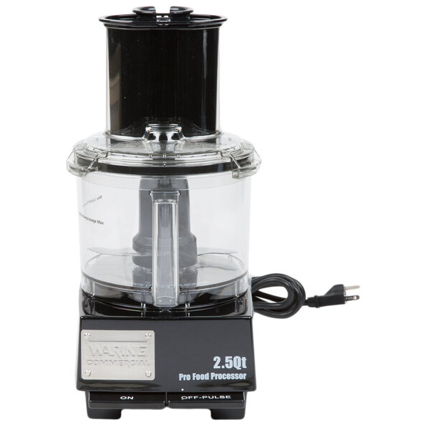 Waring WFP11S 2.5 Qt. Clear Batch Bowl Food Processor with Vegetable Prep Lid Chute and 4 Discs - 3/4 hp