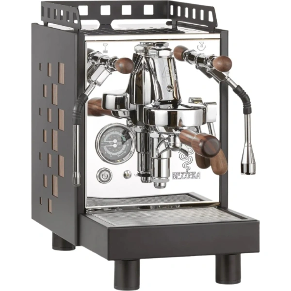 Bezzera Aria MN Espresso Machine (Black w/ Wood Square)