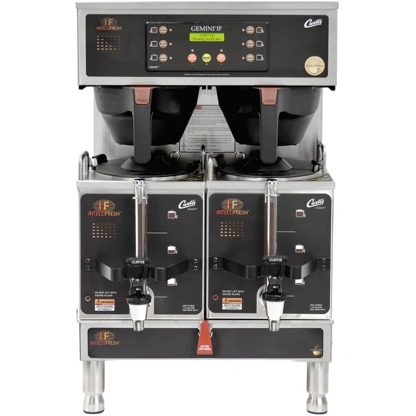 Curtis G4GEMTIF10B1000 Gemini Stainless Steel Twin Satellite Coffee Brewer with IntelliFresh