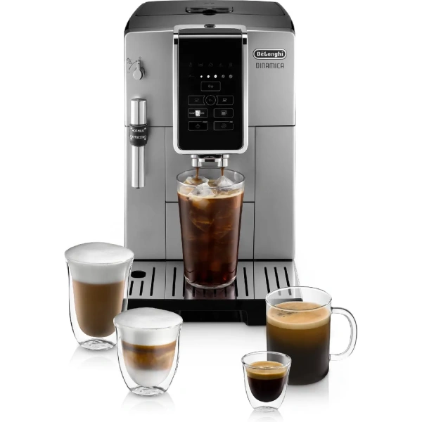 DeLonghi Dinamica With Adjustable Frothing Wand Super Automatic Espresso & Coffee Machine ECAM35025SB (Silver)