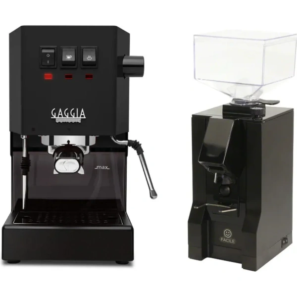 Gaggia Classic E24 Black & Eureka Mignon Facile Black Grinder