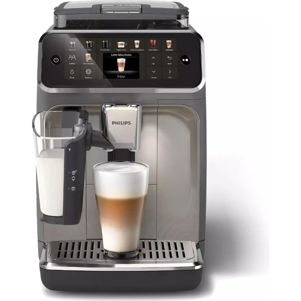 Philips 5500 LatteGo Super Automatic Espresso, Cappuccino, & Latte Machine with SilentBrew EP5544/90 (Grey)