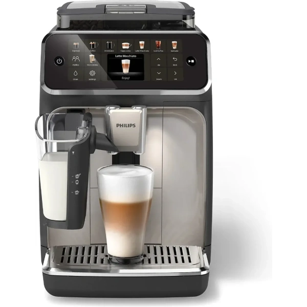 Philips 5500 LatteGo Super Automatic Espresso, Cappuccino, & Latte Machine with SilentBrew EP5544/94 (Black Chrome)