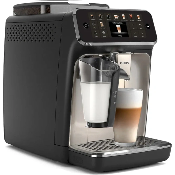 Philips 5500 LatteGo Super Automatic Espresso, Cappuccino, & Latte Machine with SilentBrew EP5544/94 (Black Chrome) - Image 3