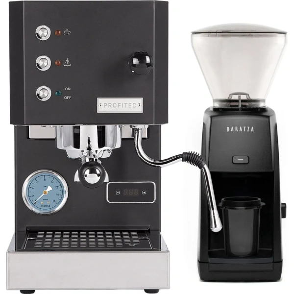 Profitec Go (Black) Espresso Machine & Baratza Encore ESP Grinder (Black)
