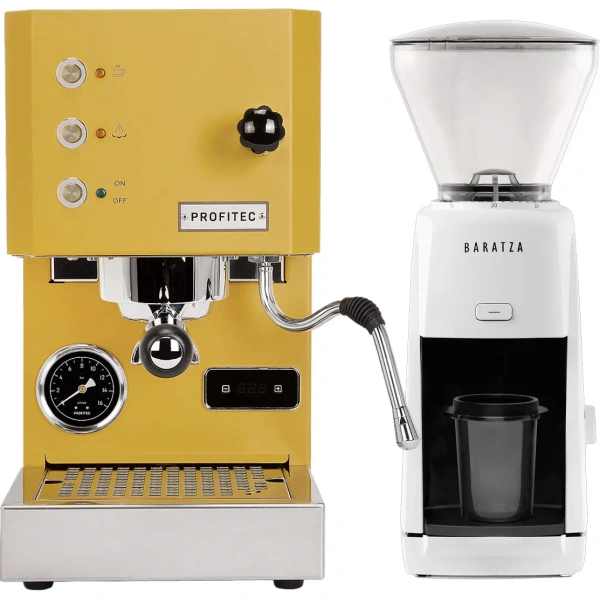 Profitec Go (Yellow) Espresso Machine & Baratza Encore ESP Grinder (White) Bundle