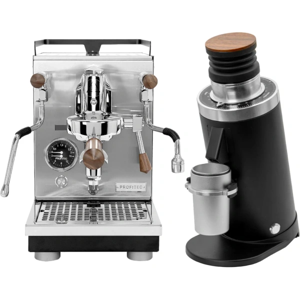 Profitec Jump Espresso Machine & DF64 Gen 2 w/ DLC Burrs (Black)