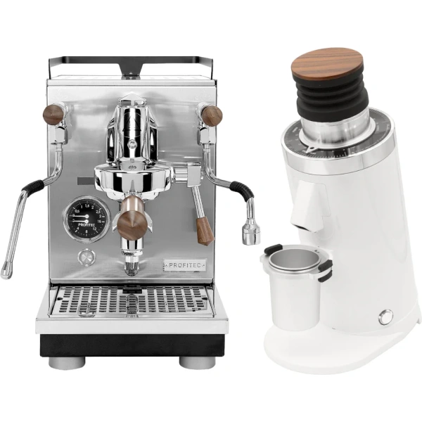 Profitec Jump Espresso Machine & DF64 Gen 2 w/ DLC Burrs (White)