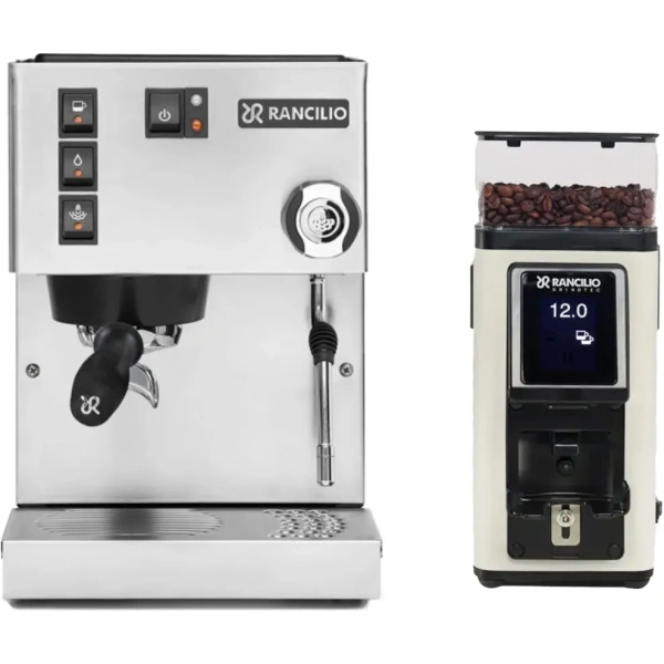 Rancilio Silvia M V6 Espresso Machine (Silver Stainless Steel) and Rancilio Stile Grinder Machine