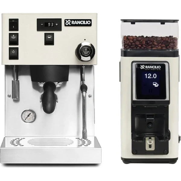 Rancilio Silvia Pro X Dual Boiler and Racillio Stile Grinder Bundle (White)