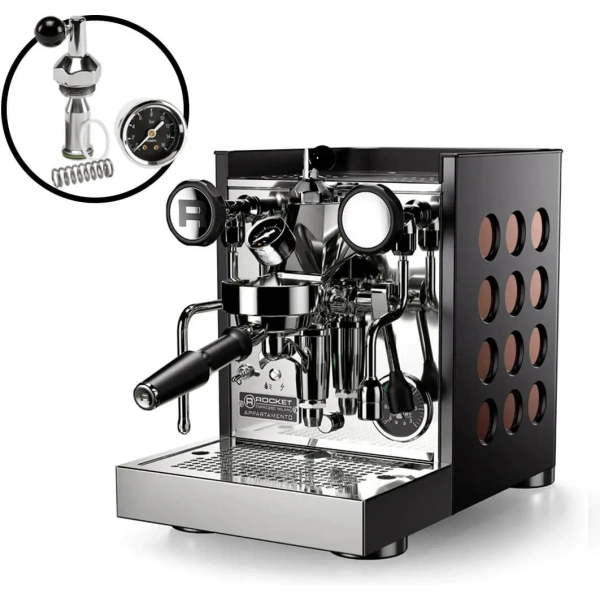 Rocket Appartamento TCA Espresso Machine with Flow Control RE502B3C12 (Black - Copper)