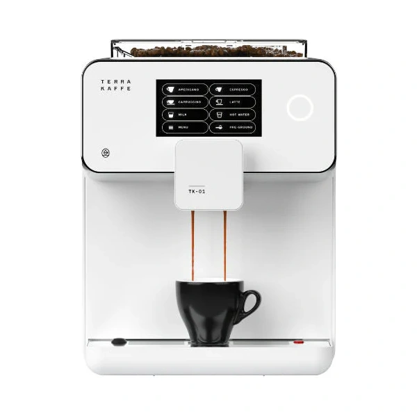 Terra Kaffe TK-01 Super Automatic Espresso, Cappuccino, & Latte Machine (White)